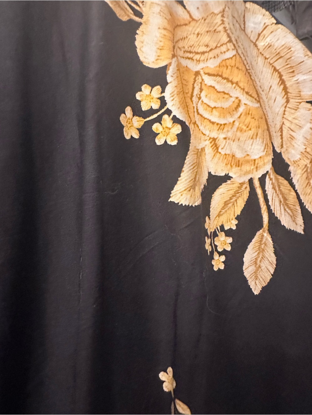 FARM Rio x Anthropologie Black Maxi Dress with Yellow Gold Floral Print ❤️ - Picture 9 of 11